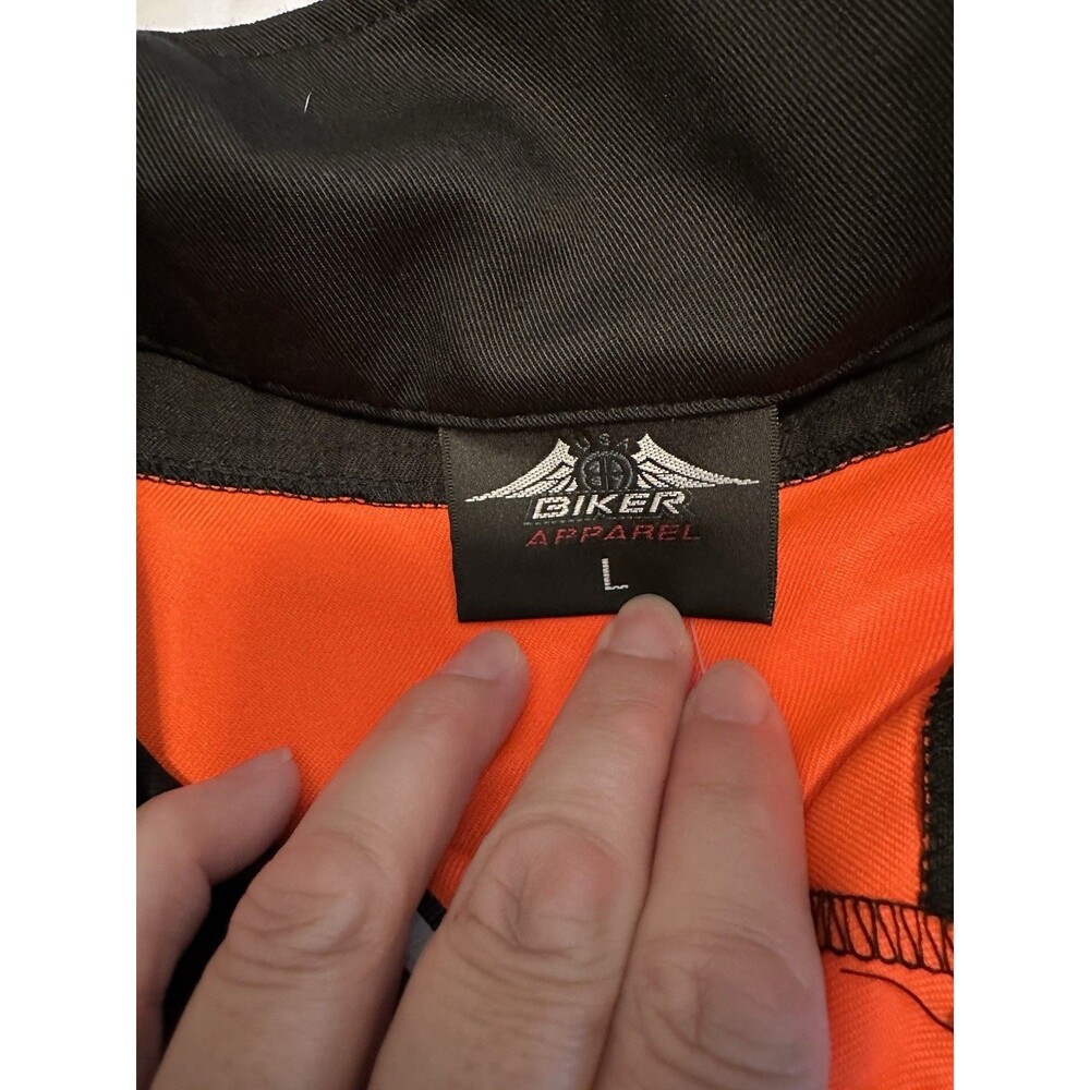 NWT Biker Wear L Orange/black Button Up Shirt‎ Sturgis 2022 Motorcycle Rally - Picture 4 of 5